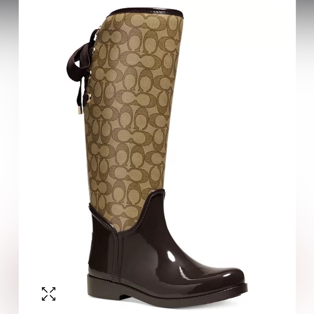 COACH Tristee Logo Lace-Up Rain Boots